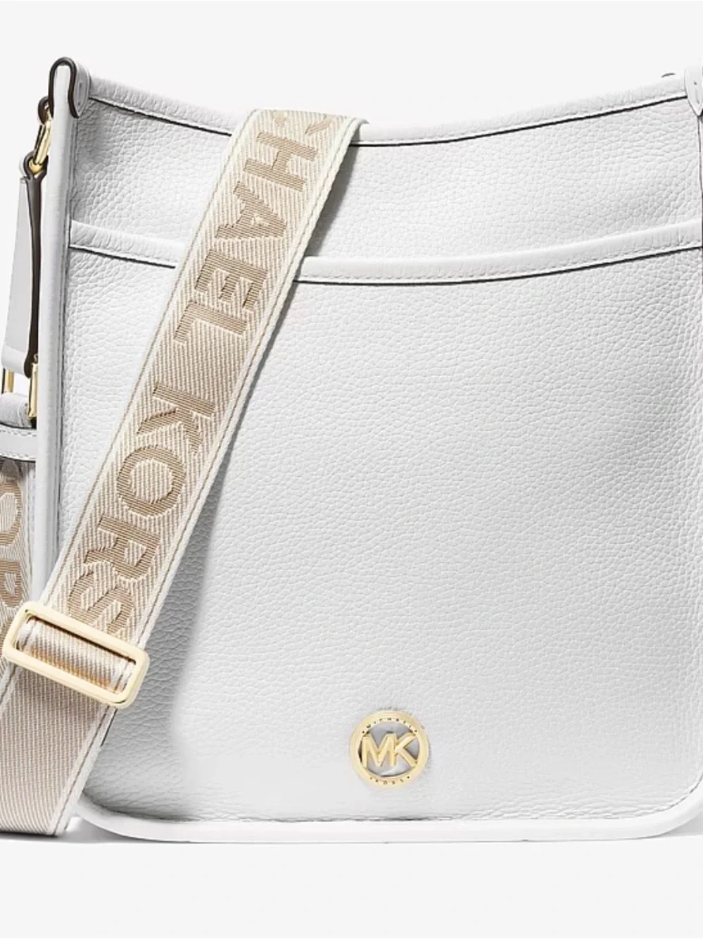Michael Kors Luisa Large Pebbled Leather Messenger Bag
